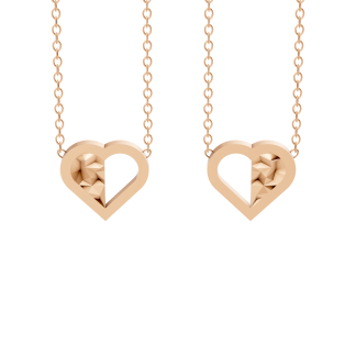 Two Hearts Necklaces, Faceted