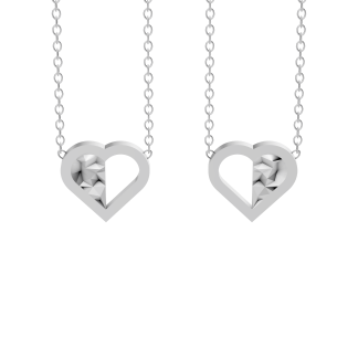Two Hearts Necklaces, Faceted