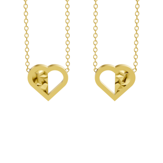 Two Hearts Necklaces, Faceted