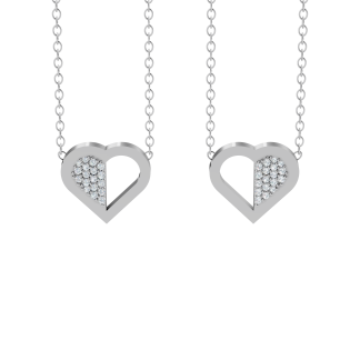 Two Hearts Necklaces With Diamond Core